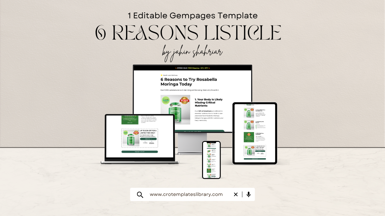 6 Reasons Shopify Listicle Template