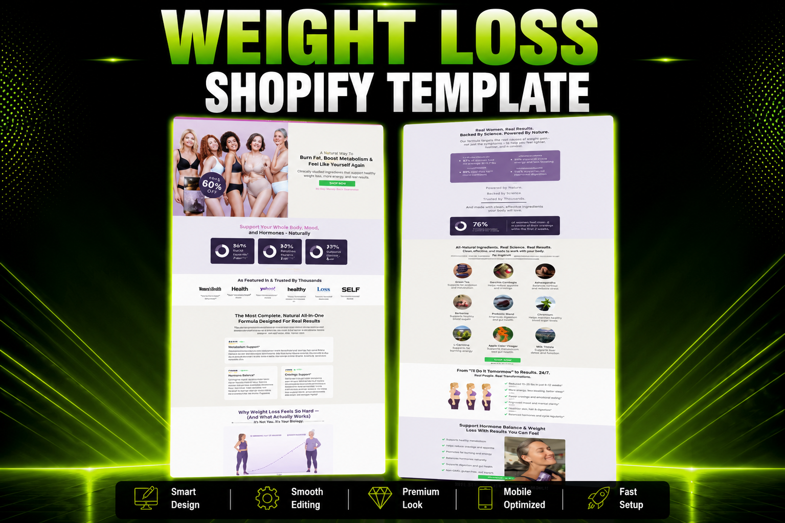 Arctic Goddess Women Weight Loss Shopify Template