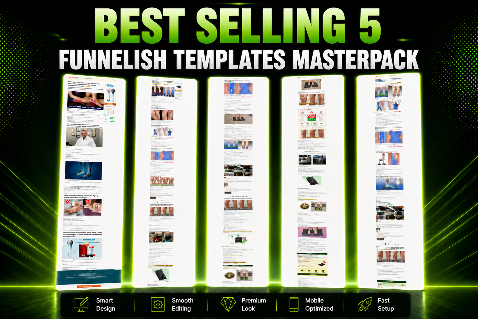 Best Selling 5 Funnelish Templates MasterPack Based on Conversion