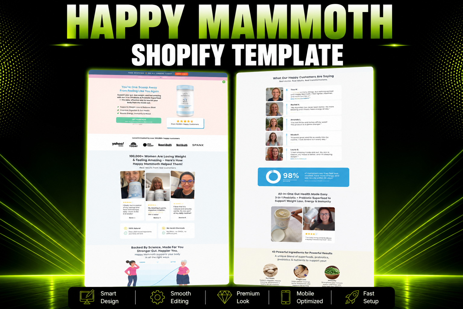 Happy Mammoth Shopify Supplement Template