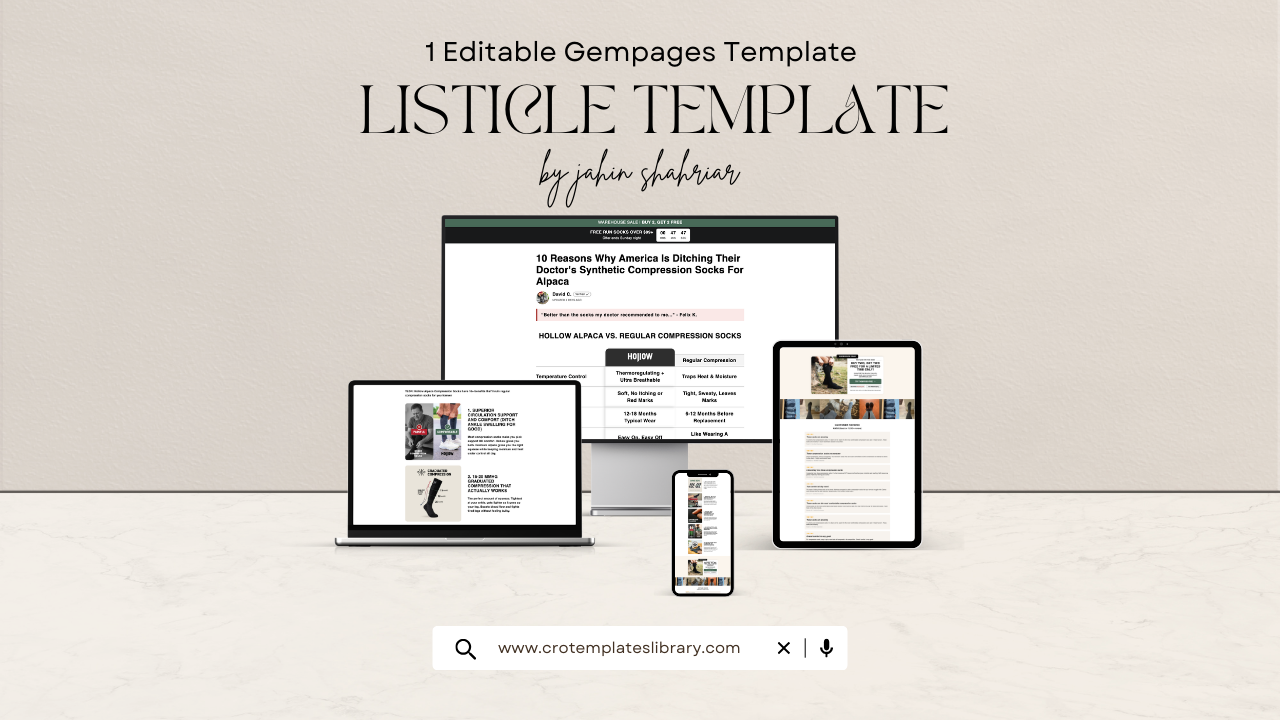 10 Reasons Hollow Socks Shopify Listicle Template