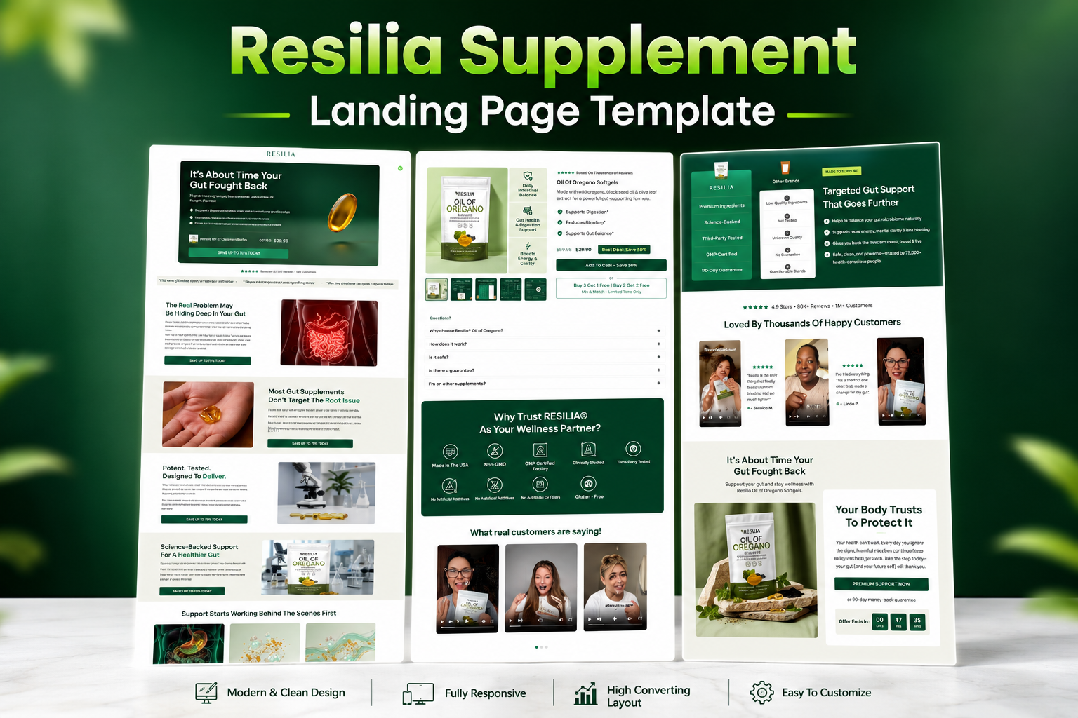 Shopify Supplement Store Landing Page Template