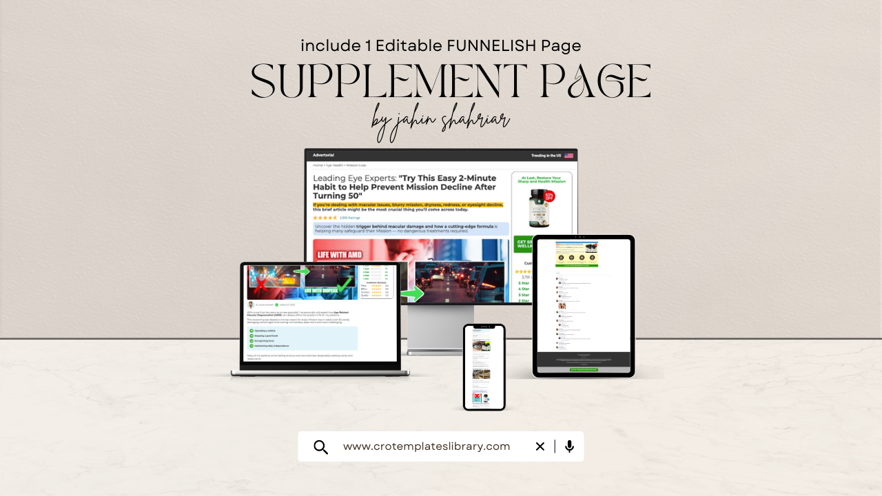 Supplement Funnelish Advertorial Template