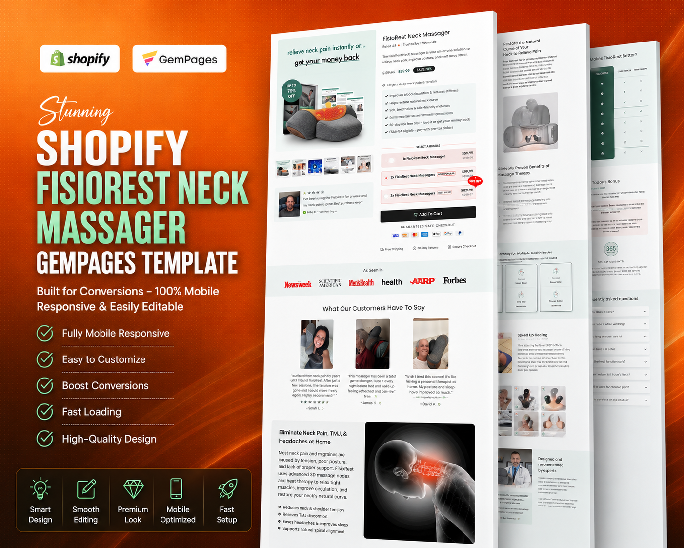 FisioRest Neck Massager Shopify Template