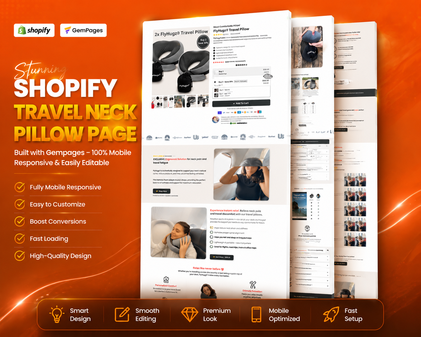 Flyhugz Travel Neck Pillow Shopify Templates