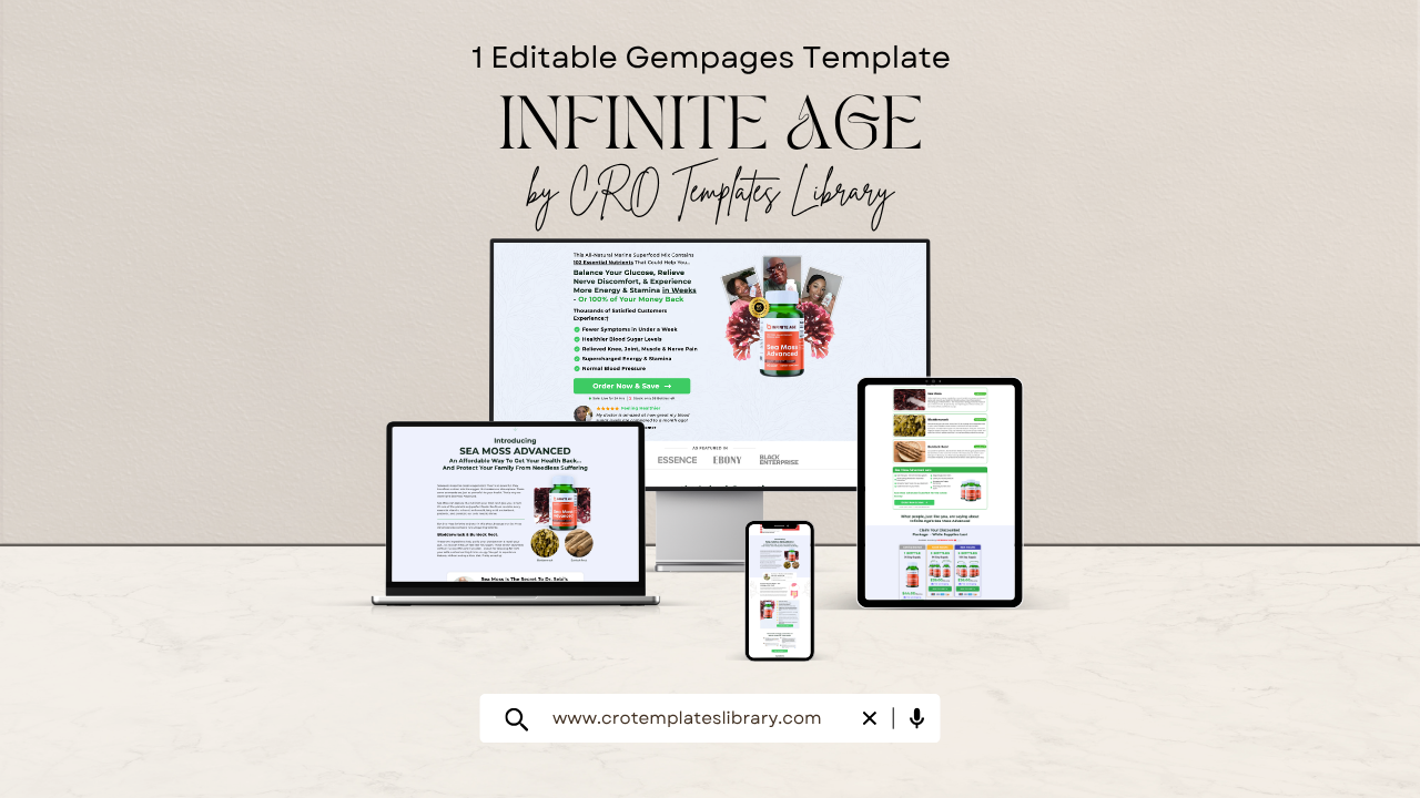 Infinite Age Shopify Template (Sea Moss Advanced Dietary Supplement)