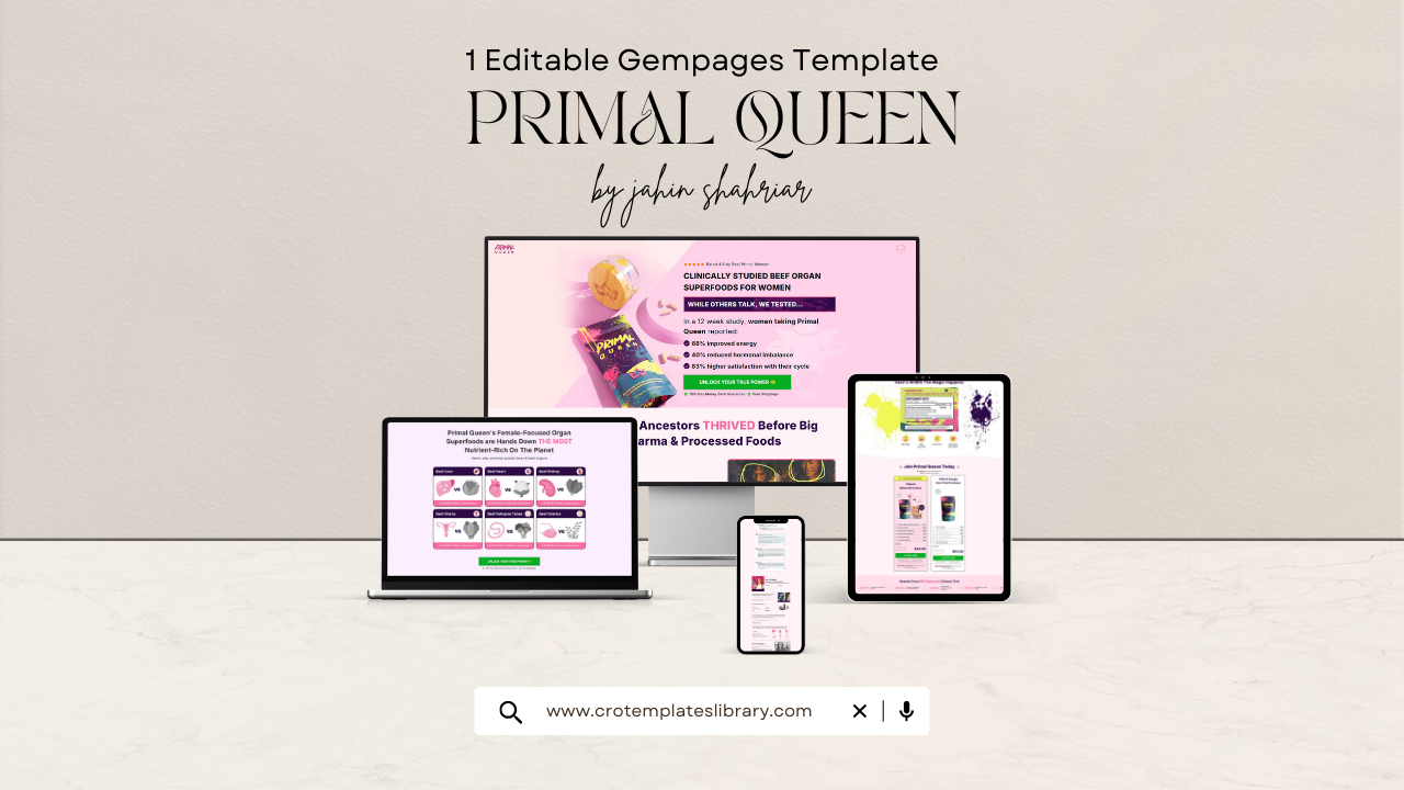Primal Queen Shopify Landing Page Template